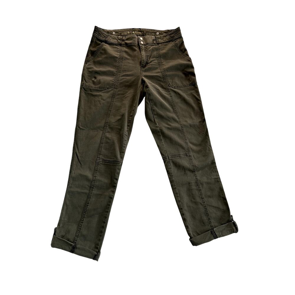White House Black Market Olive Green Straight Crop Size 6 Cargo Pant